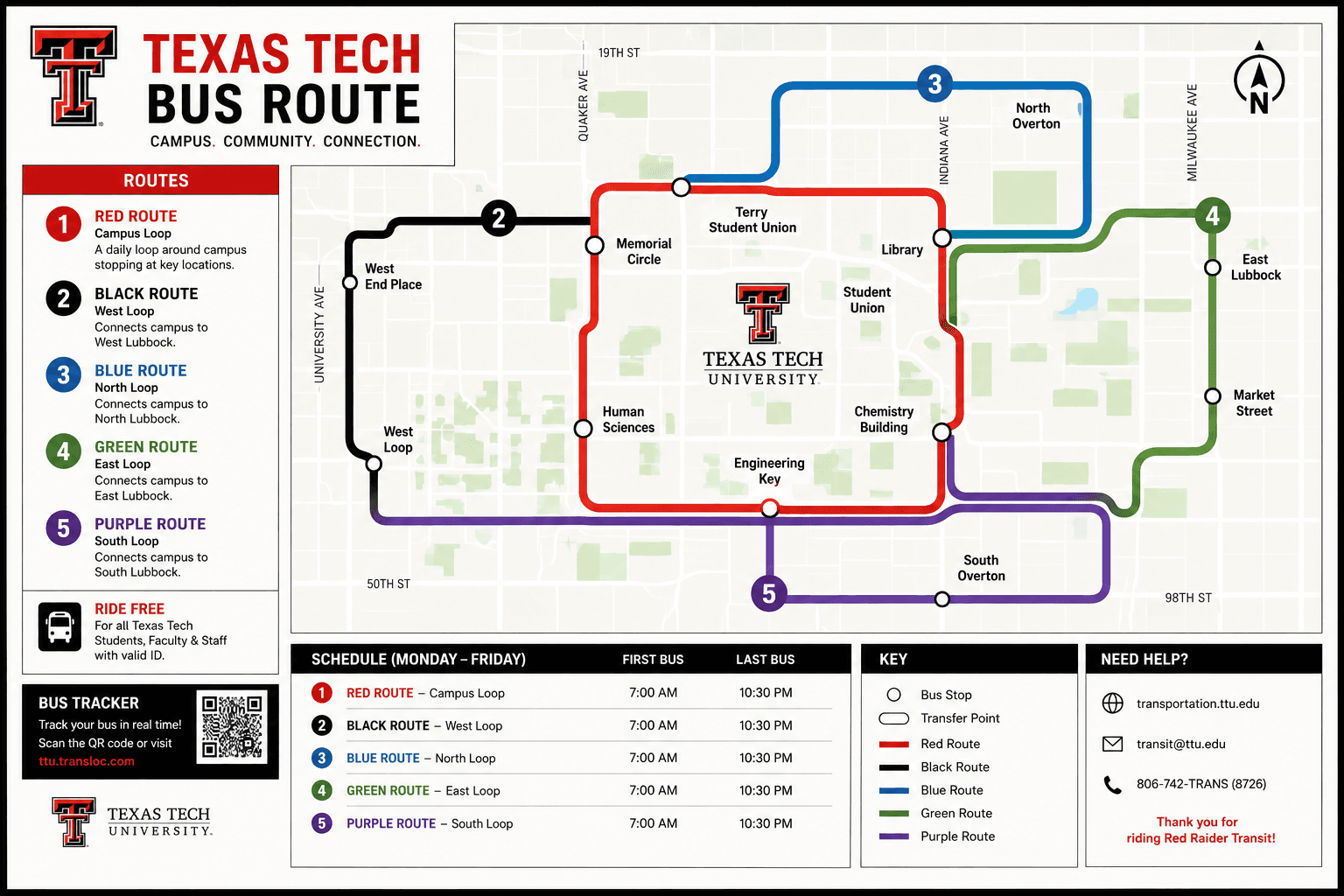 Texas Tech Bus Route